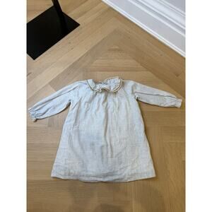 Bonpoint - Grey Dress with Yellow trim collar - 3T